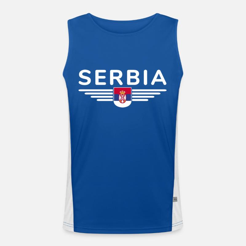 Serbien Design – Stolz und Leidenschaft Funktionelles Kontrast-Tank Top für Männer 