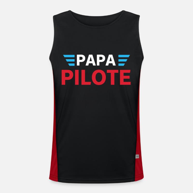 Pilot Dad - Dad Gift - Men's Functional Contrast Tank Top - black/red
