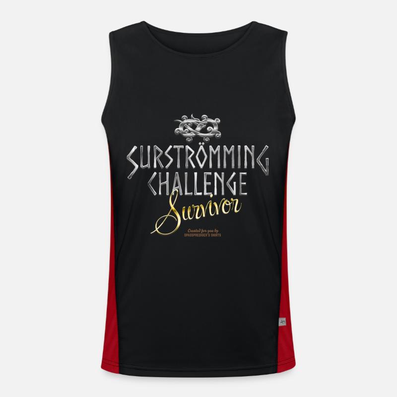 Surströmming Challenge Survivor Funktionelles Kontrast-Tank Top für Männer 