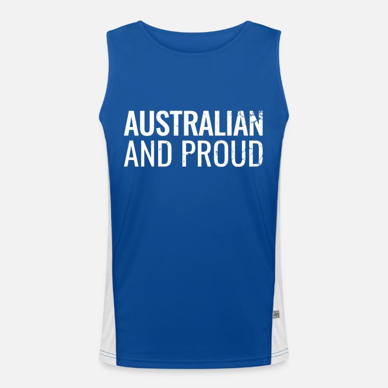Australian And Proud Australian Australia Men's Functional Contrast Tank Top 