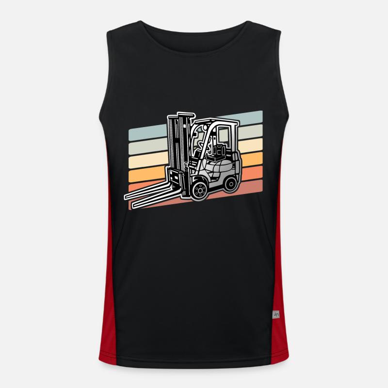 Forklift Forklift - Men's Functional Contrast Tank Top - black/red