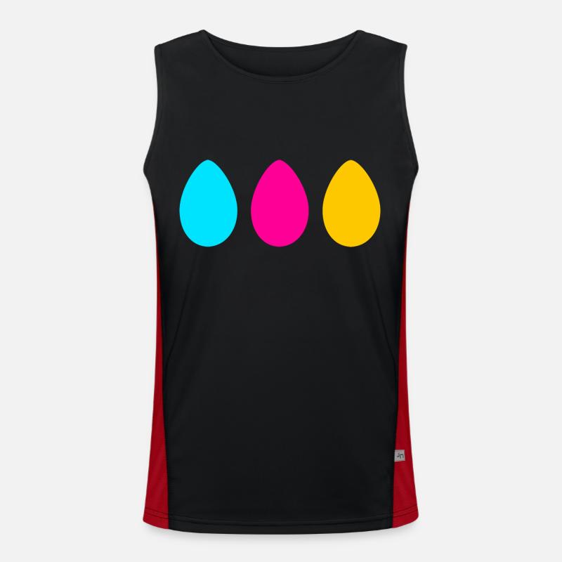 Three Easter eggs - Men's Functional Contrast Tank Top  - black/red