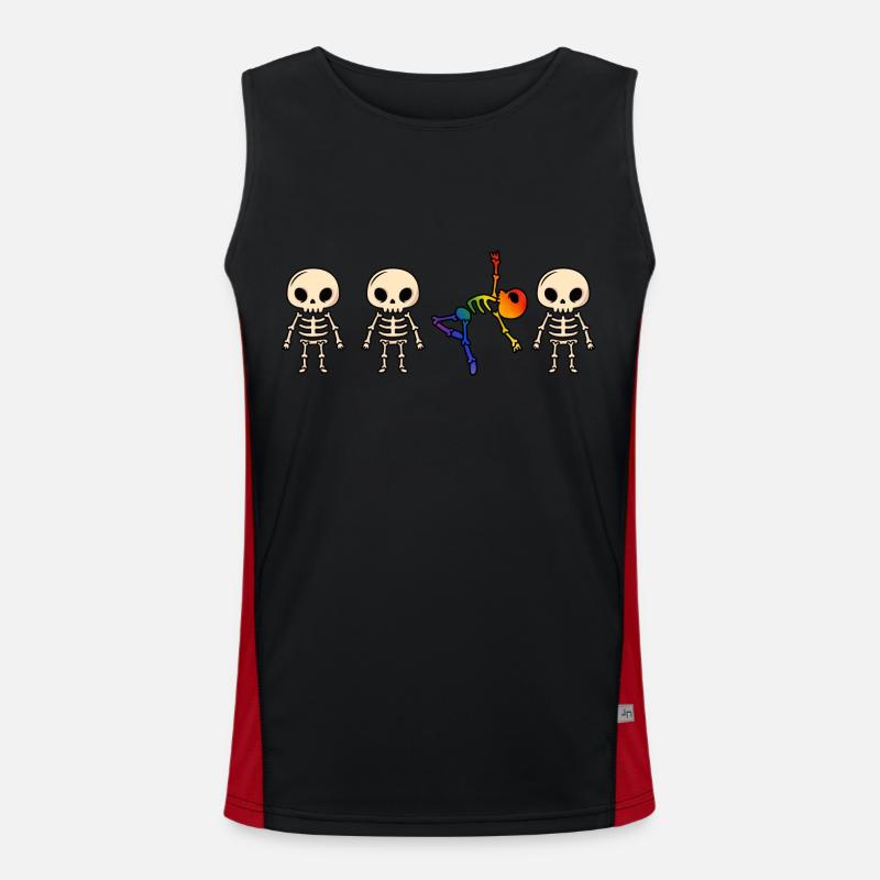 Dancer Skeleton Rainbow Men's Functional Contrast Tank Top 