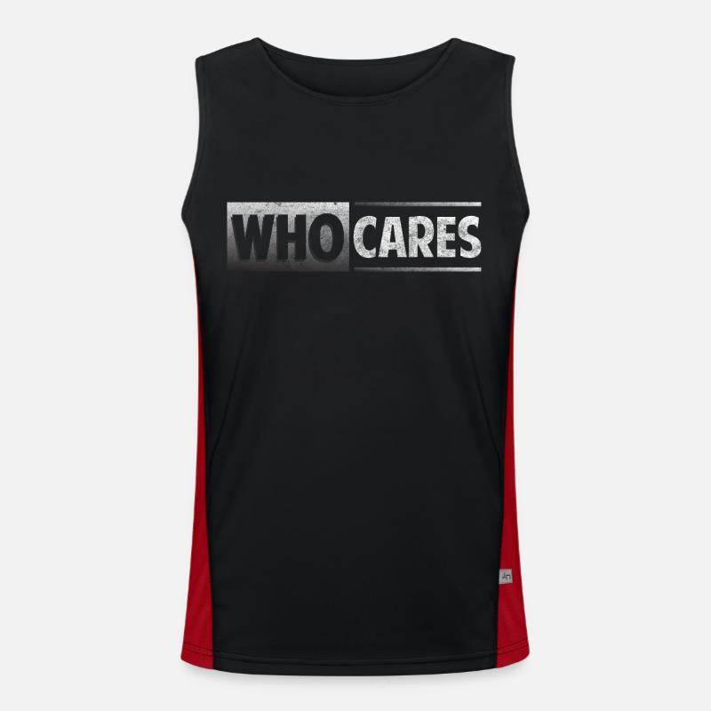 Mir egal Spruch Nein Funktionelles Kontrast-Tank Top für Männer 