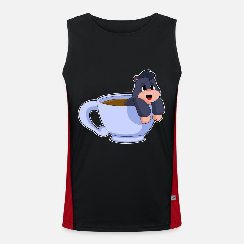 Mole Coffee Mug - Men's Functional Contrast Tank Top - black/red