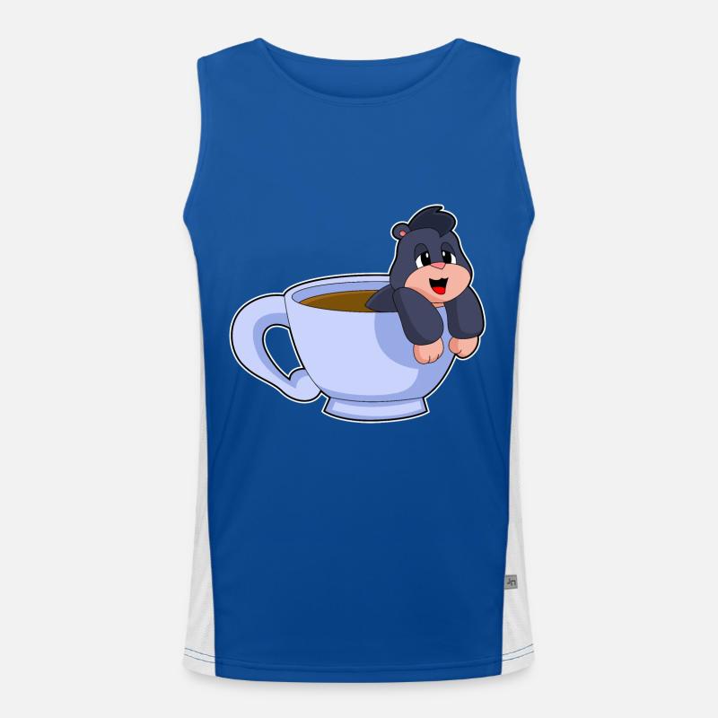Maulwurf Kaffee Tasse Funktionelles Kontrast-Tank Top für Männer 