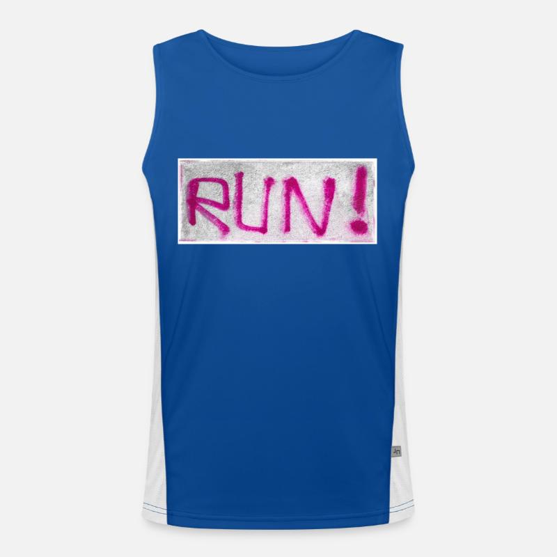 Graffiti PINK text RUN Men's Functional Contrast Tank Top 