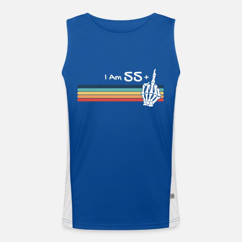 Totenkopf Vintage - Ich bin nicht 56, ich bin 55 plus Mitte Funktionelles Kontrast-Tank Top für Männer 