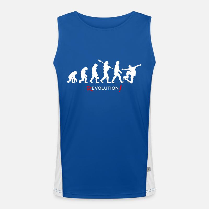 Revolution - Evolution Man with Fun Twist 1 Funktionelles Kontrast-Tank Top für Männer 