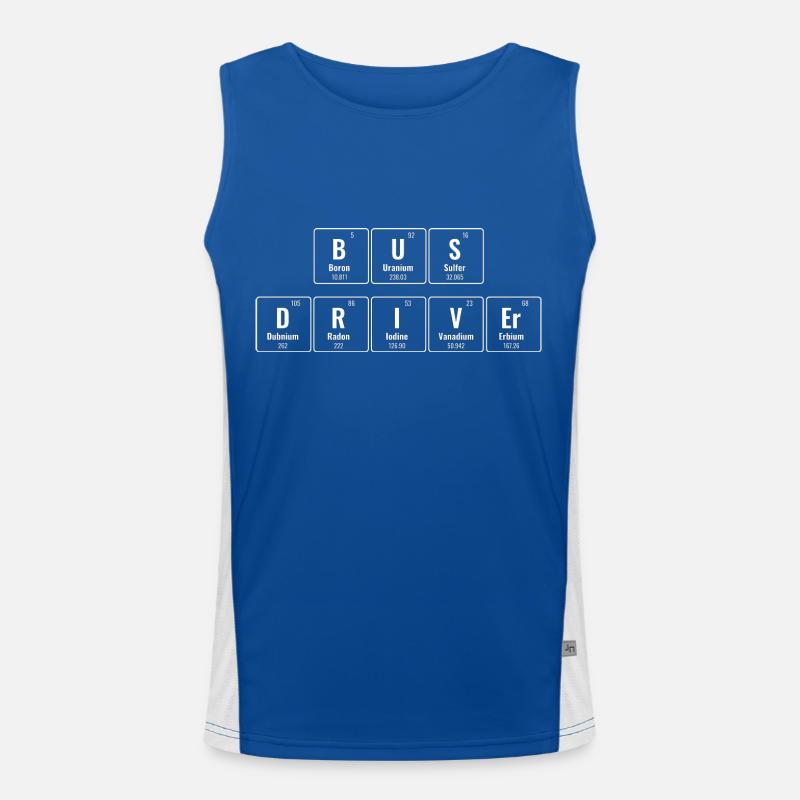 Periodic Table Of Elements School Bus Driver Men's Functional Contrast Tank Top 