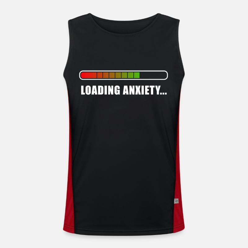 Loading L’anxiété... - Débardeur respirant contrasté Homme  - noir/rouge