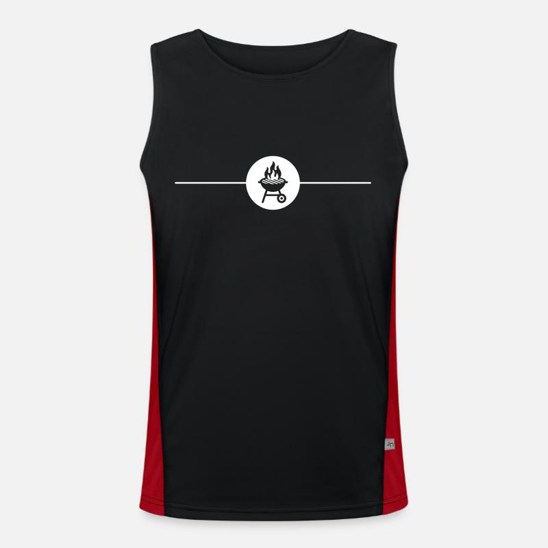 Grill Symbol Grilling - Men's Functional Contrast Tank Top  - black/red