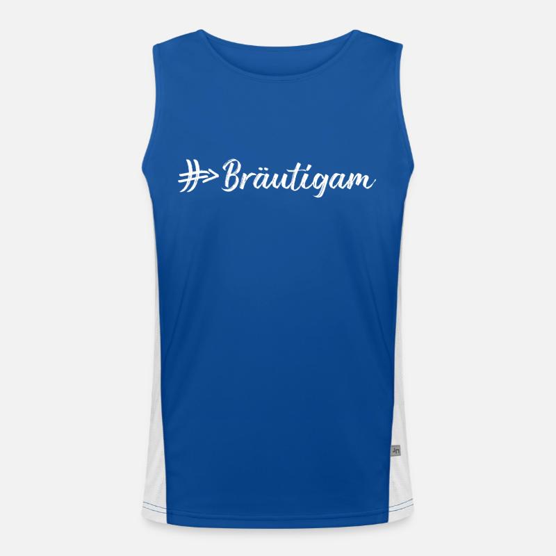 Bräutigam # Hashtag Rautenpfeil Funktionelles Kontrast-Tank Top für Männer 