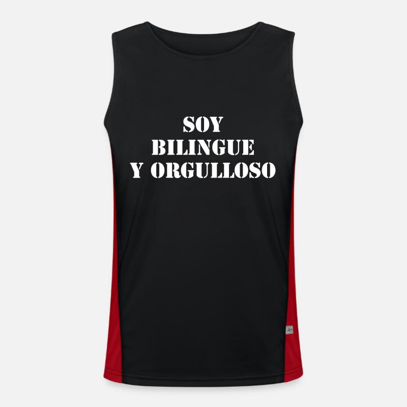 Zweisprachig Spanisch Funktionelles Kontrast-Tank Top für Männer 