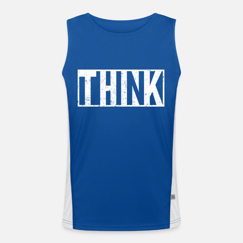 Denke Slogan Statement Funktionelles Kontrast-Tank Top für Männer 