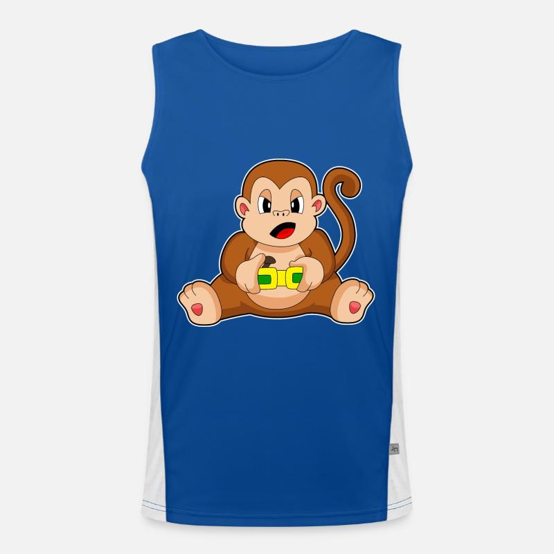 Affe Gamer Controller Funktionelles Kontrast-Tank Top für Männer 