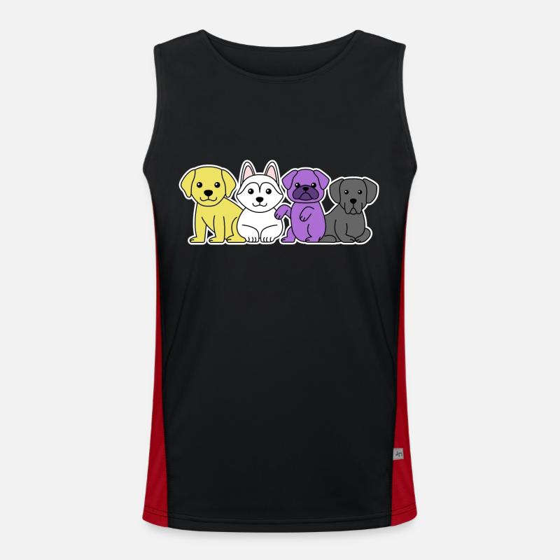 Non-binary flag dog design for proud Enbys Men's Functional Contrast Tank Top 