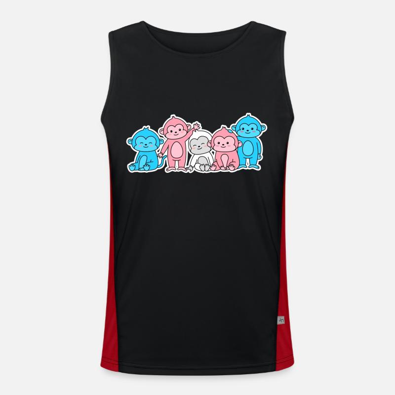 Conception de singe de drapeau trans pour les personnes trans Débardeur respirant contrasté Homme 
