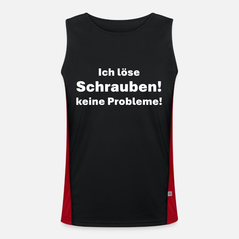 I don't solve screws problems - Men's Functional Contrast Tank Top  - black/red