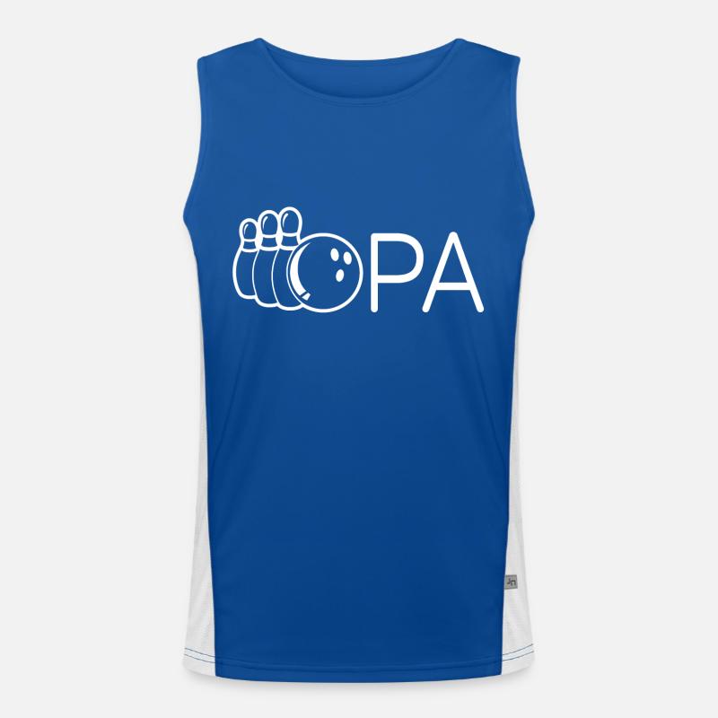 Opa Bowling Geschenkidee Funktionelles Kontrast-Tank Top für Männer 