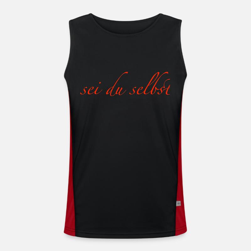 sei du selbst - Funktionelles Kontrast-Tank Top für Männer  - Schwarz/Rot