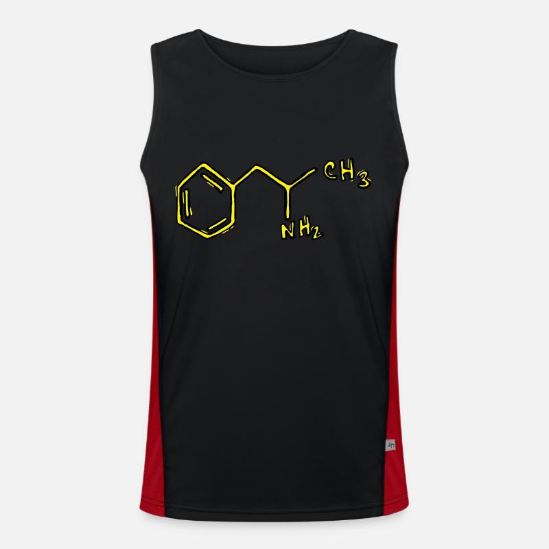 Amphetamine structural formula chemistry - Men's Functional Contrast Tank Top  - black/red