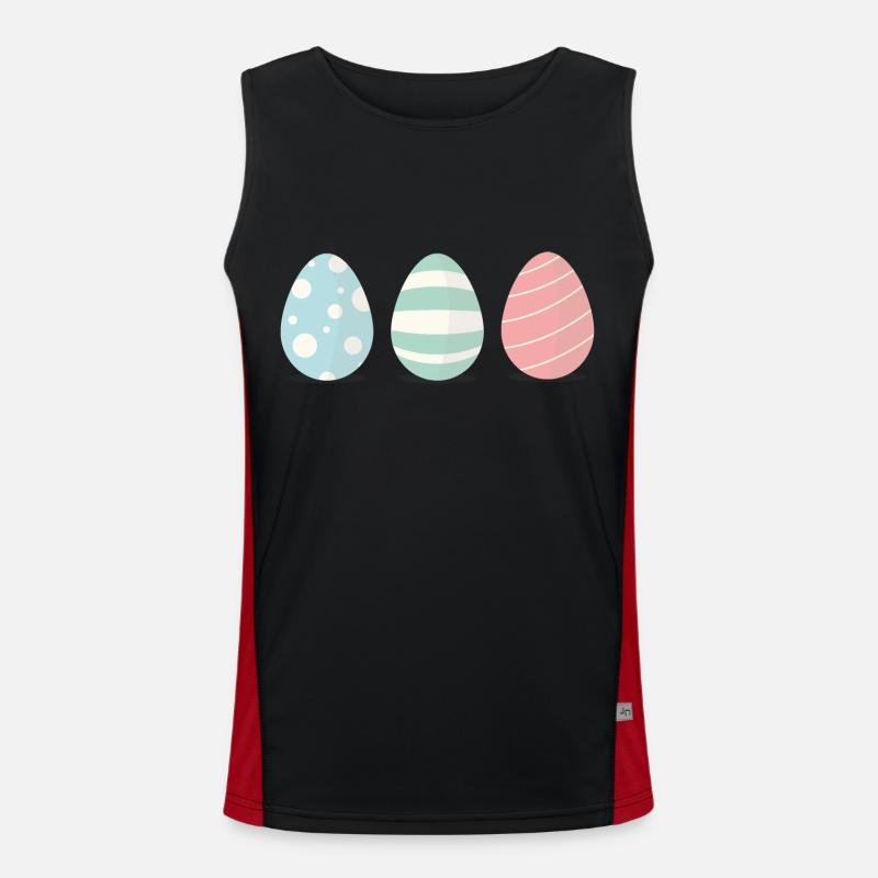 Three Easter eggs - Men's Functional Contrast Tank Top  - black/red
