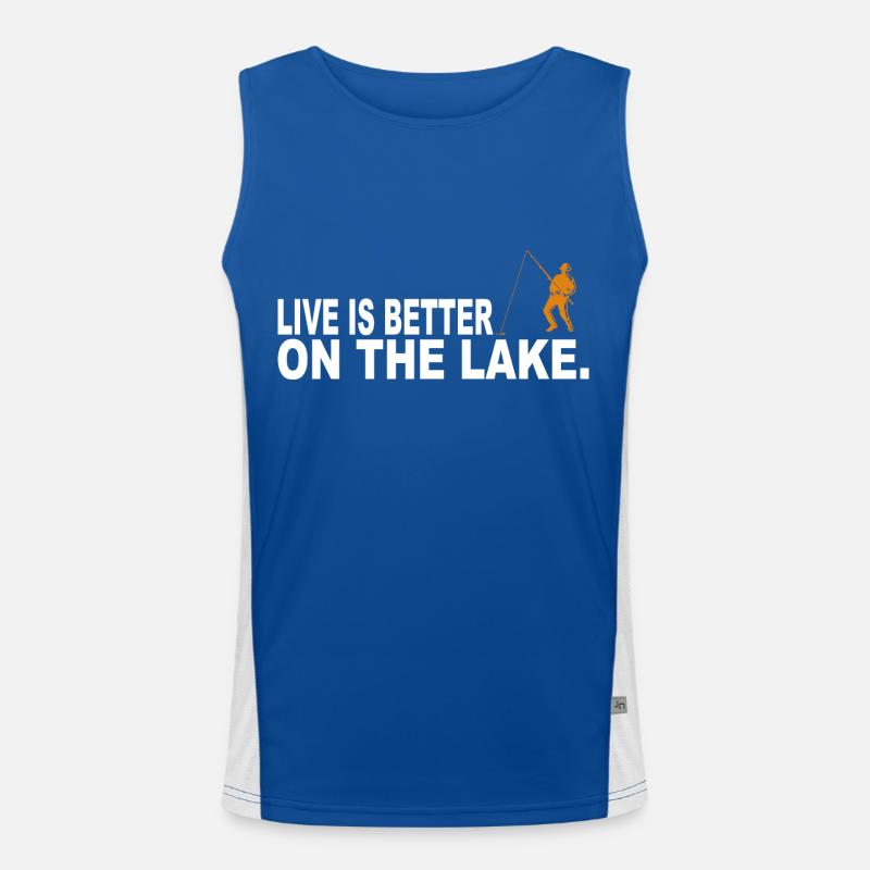 Fischen Dad Geschenkidee Funktionelles Kontrast-Tank Top für Männer 