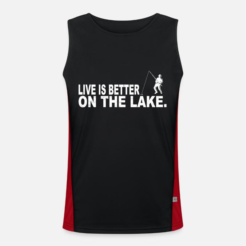 Fischen Dad Geschenkidee Funktionelles Kontrast-Tank Top für Männer 
