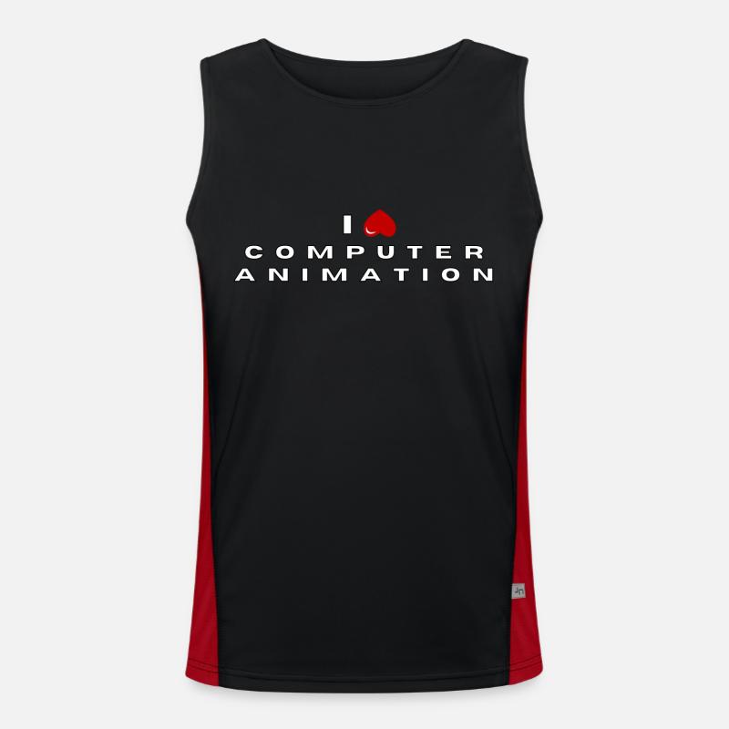 I hate Computer animation - Men's Functional Contrast Tank Top  - black/red