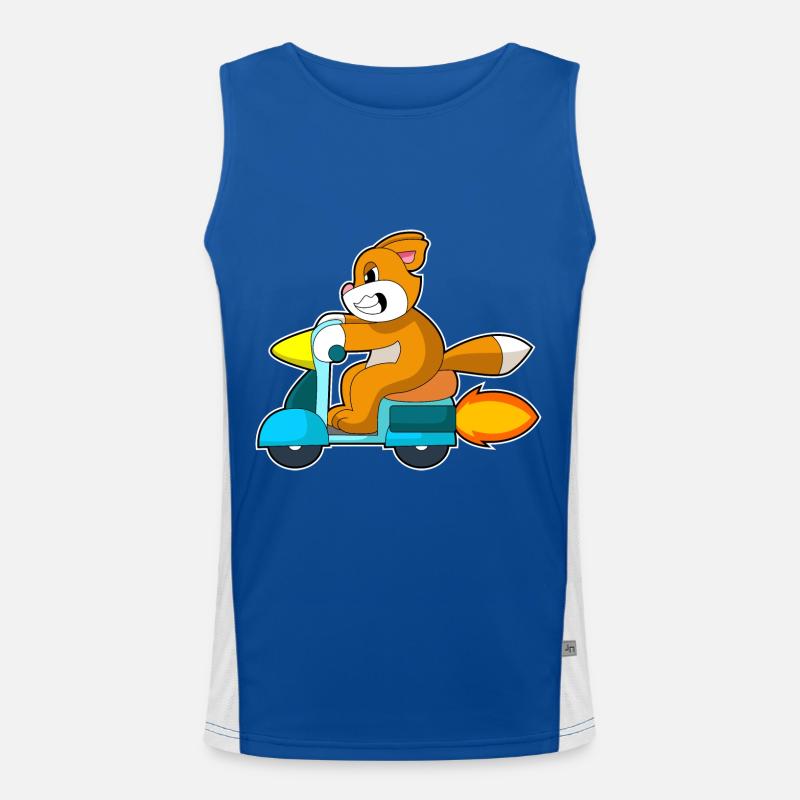 Cat Scooter Men's Functional Contrast Tank Top 