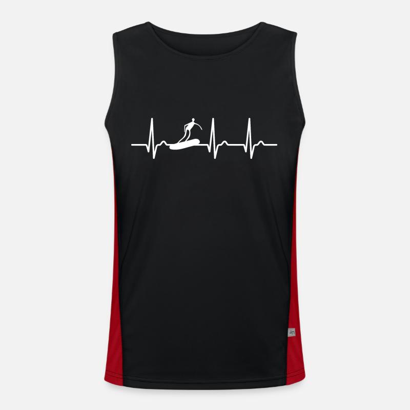 Courbe ECG - courbe cardiaque - surf - surfeur Débardeur respirant contrasté Homme 