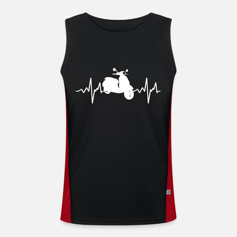 Moped Herzschlag Mofa Geschenk Funktionelles Kontrast-Tank Top für Männer 