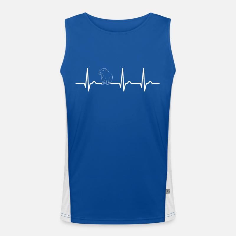 Courbe ECG - Courbe cardiaque - Pouls - Capybara - Nature Débardeur respirant contrasté Homme 