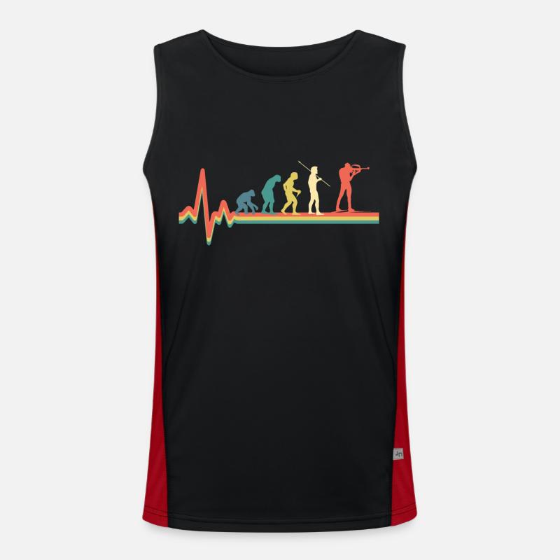 Biathlon Evolution - Men's Functional Contrast Tank Top  - black/red