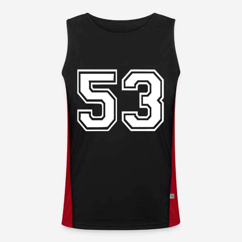 53 - Men's Functional Contrast Tank Top  - black/red