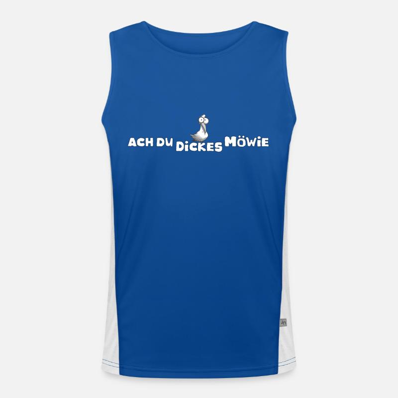 dickes Möwie lustig Sprüche Spruch Möwe Funktionelles Kontrast-Tank Top für Männer 