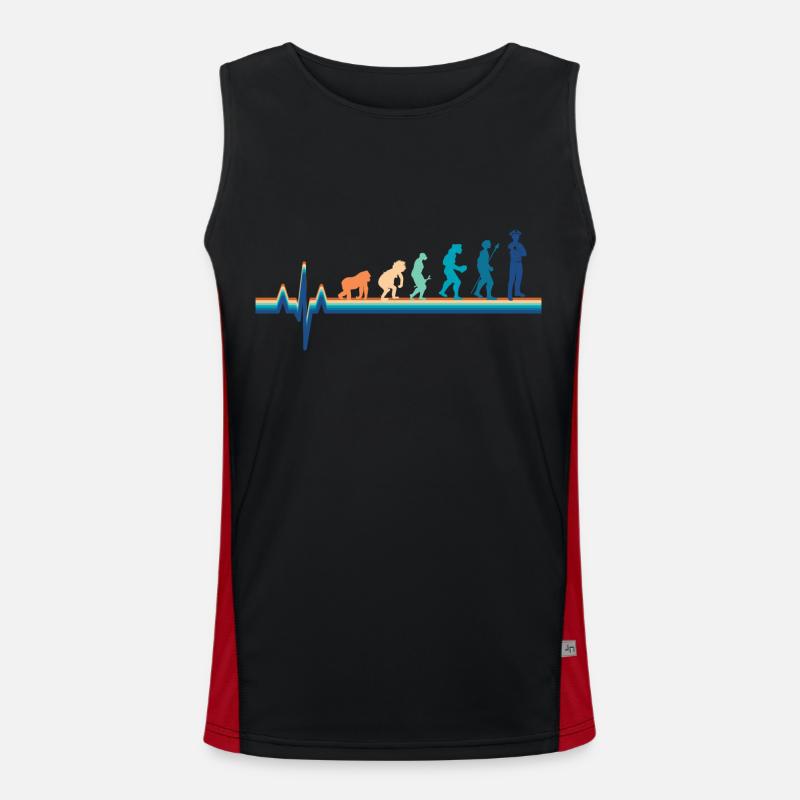 Evolution Heartbeat Policeman Men's Functional Contrast Tank Top 