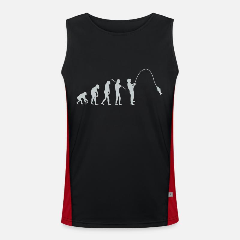 Fishing Evolution - Men's Functional Contrast Tank Top  - black/red