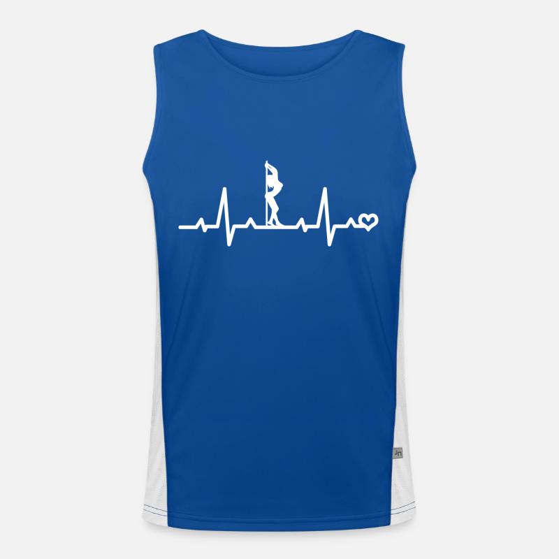 Pole dance Herzfrequenz EKG Herzlinie Herzschlag Funktionelles Kontrast-Tank Top für Männer 