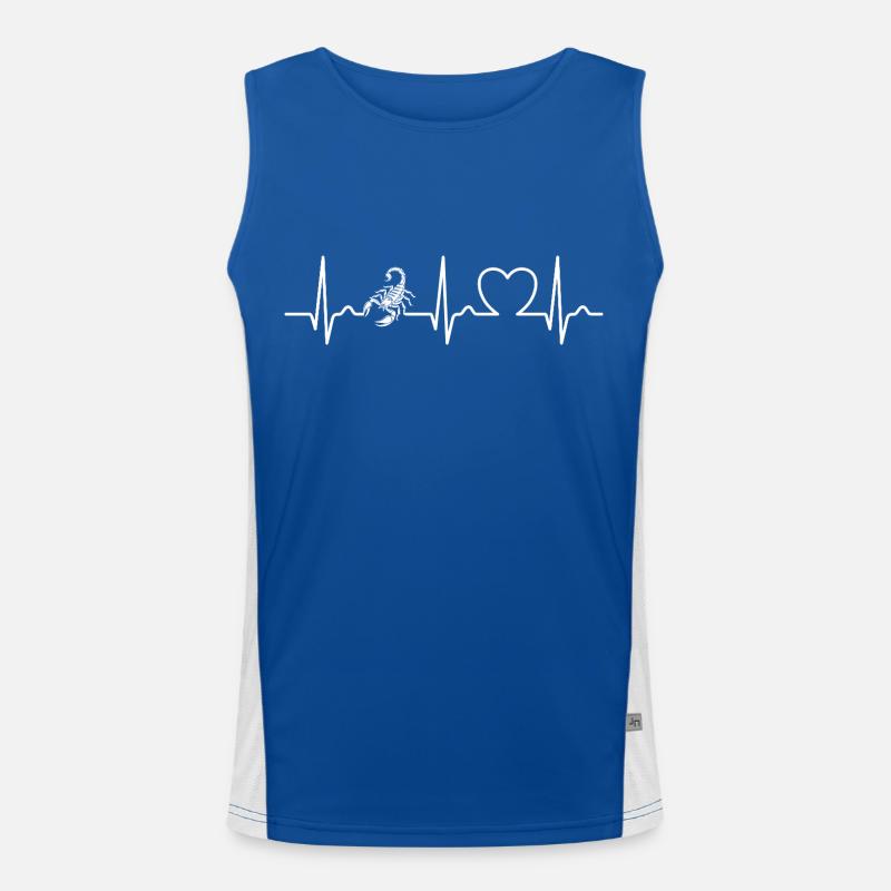 Scorpio - Poison Stinger - Pulse - Heart Curve - ECG Men's Functional Contrast Tank Top 