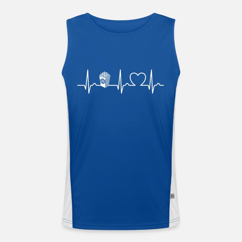 Courbe ECG Popcorn - Courbe cardiaque - Pouls - Alimentation Débardeur respirant contrasté Homme 