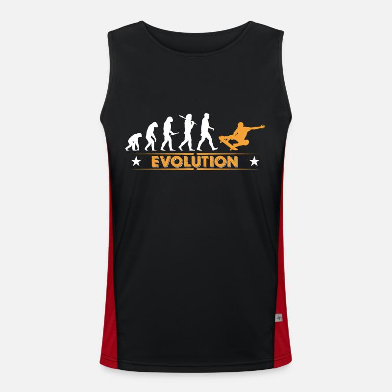 Skateboard Evolution - orange/weiss - Men's Functional Contrast Tank Top  - black/red