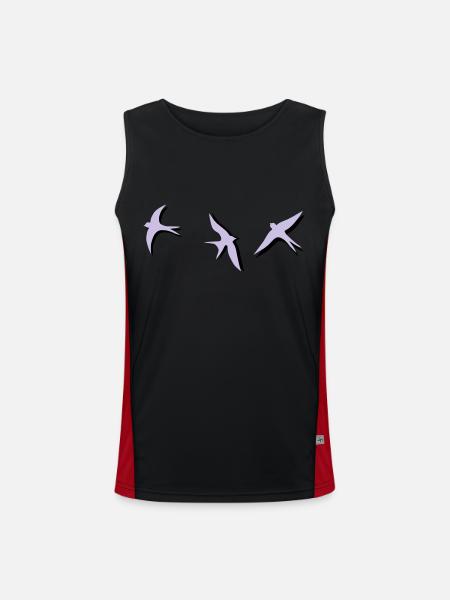 swallow - Men's Functional Contrast Tank Top - black/red