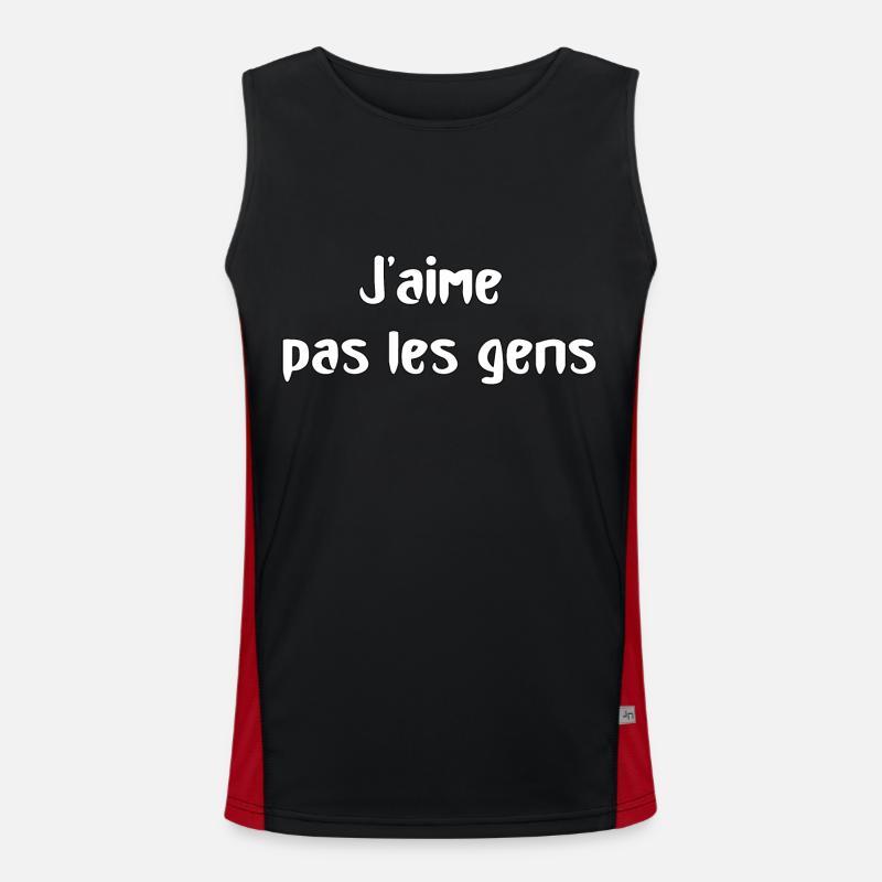 J'aime pas les gens... Débardeur respirant contrasté Homme 