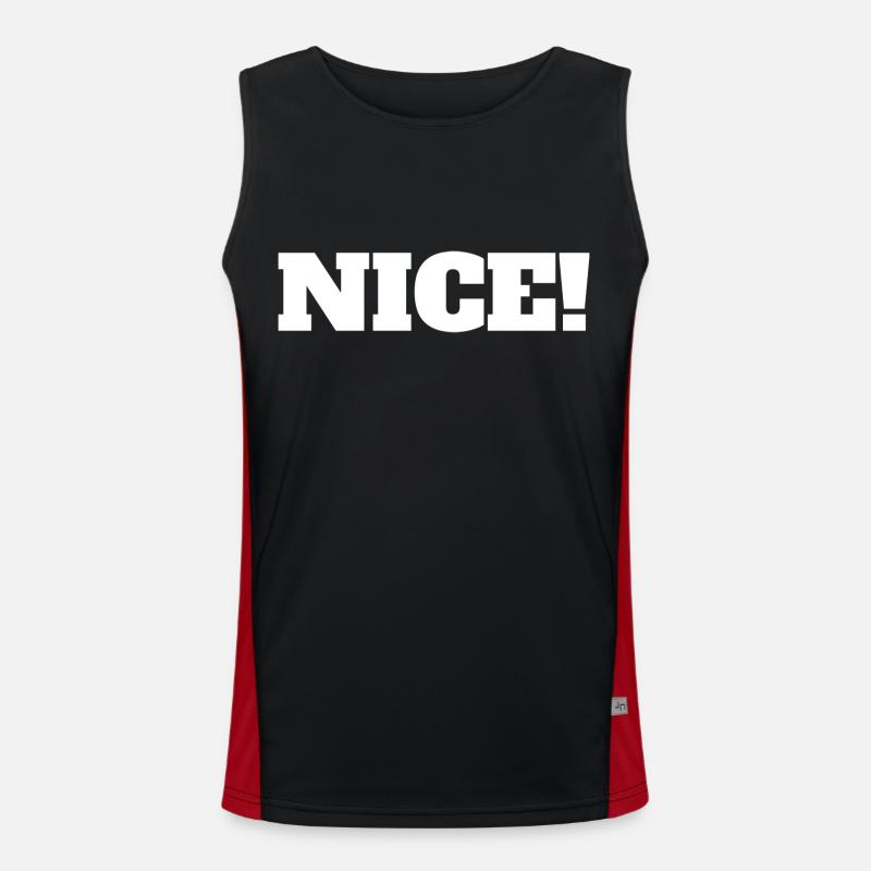 Nice! - Nice exclamation enthusiasm - Men's Functional Contrast Tank Top  - black/red