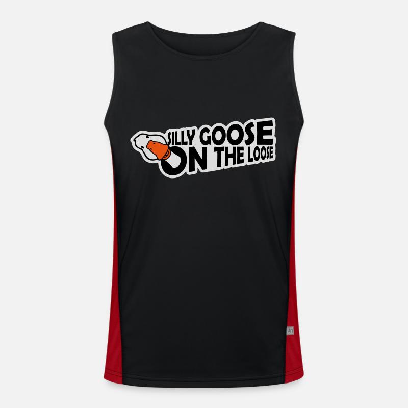 goose on the loose - Men's Functional Contrast Tank Top  - black/red