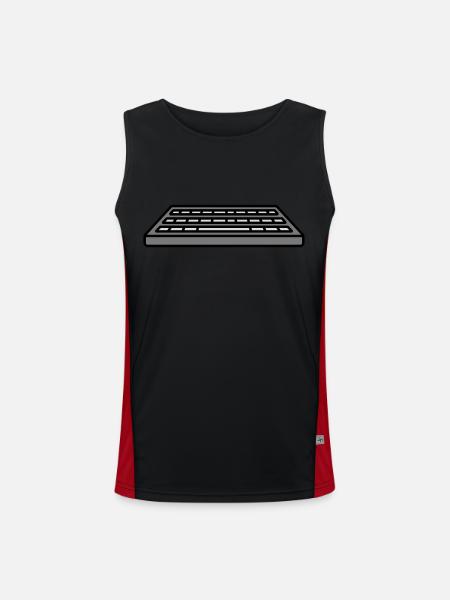 Keyboard Input Computer Design - Men's Functional Contrast Tank Top  - black/red