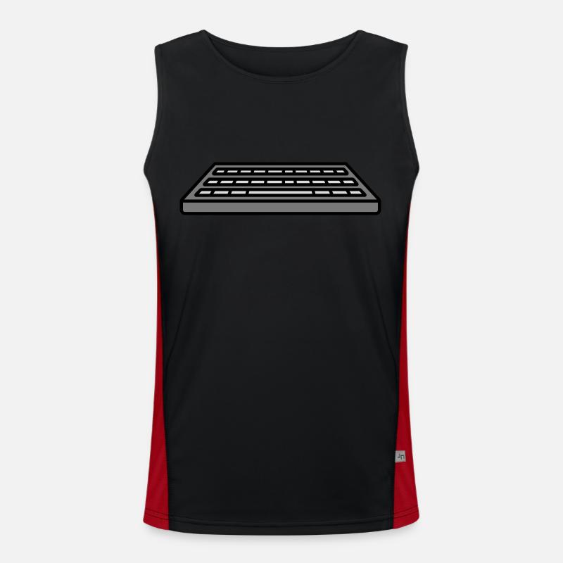 Keyboard Input Computer Design - Men's Functional Contrast Tank Top  - black/red