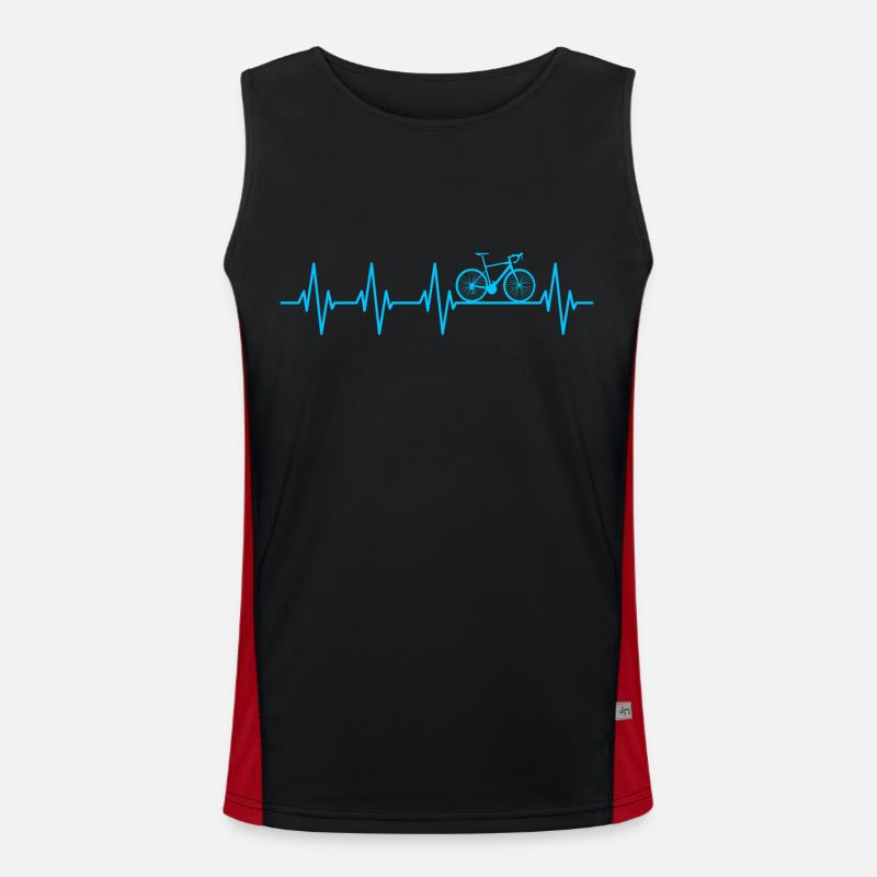 Bicycle Heartbeat Pulse Rate - Men's Functional Contrast Tank Top - black/red